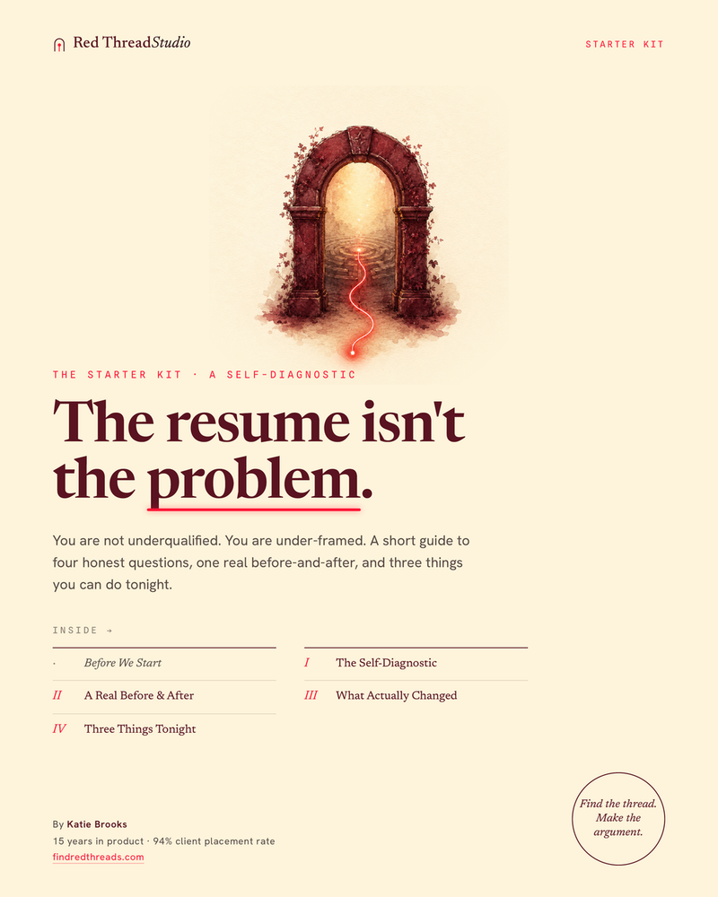 The free Starter Kit cover: a self-diagnostic guide titled The resume isn't the problem