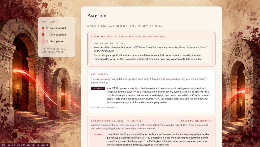 Asterion running in the browser